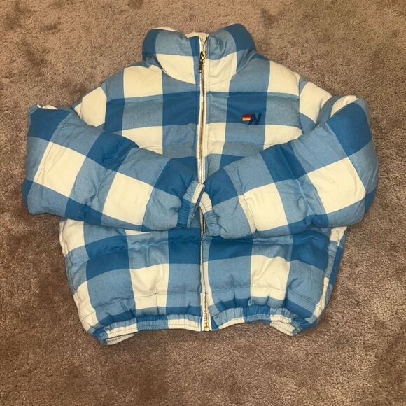 Aviator Nation Apres Puffer Jacket - SKY PLAID Puffer Medium - Picture 6 of 6
